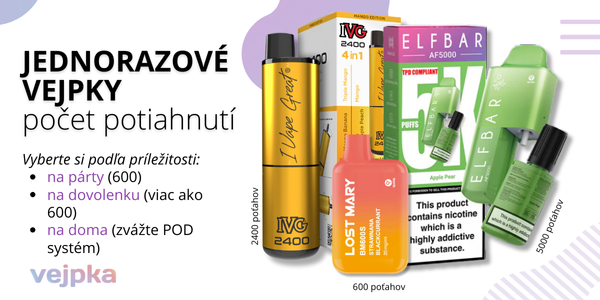 Počet potiahnutí - jednorazové vejpky